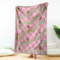 Lokelani Pink Palaka Hula Girls Seamless Hawaii Aloha Blanket - Polynesian Pride