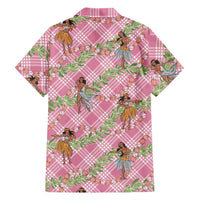 Lokelani Pink Palaka Hula Girls Seamless Hawaii Aloha Family Matching Mermaid Dress and Hawaiian Shirt LT7 - Polynesian Pride