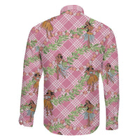 Lokelani Pink Palaka Hula Girls Seamless Hawaii Aloha Family Matching Mermaid Dress and Hawaiian Shirt LT7 - Polynesian Pride