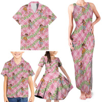 Lokelani Pink Palaka Hula Girls Seamless Hawaii Aloha Family Matching Tank Maxi Dress and Hawaiian Shirt LT7 - Polynesian Pride