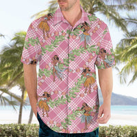 Lokelani Pink Palaka Hula Girls Seamless Hawaii Aloha Hawaiian Shirt - Polynesian Pride