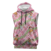 Lokelani Pink Palaka Hula Girls Seamless Hawaii Aloha Sleeveless Hoodie LT7 Pink - Polynesian Pride