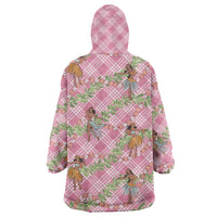 Lokelani Pink Palaka Hula Girls Seamless Hawaii Aloha Wearable Blanket Hoodie LT7 - Polynesian Pride