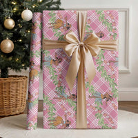 Lokelani Pink Palaka Hula Girls Seamless Hawaii Aloha Wrapping Paper