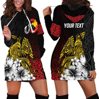 Personalized Papua New Guinea 50th Independence Anniversary Hoodie Dress Oro Tapa Mix Plumeria LT7 - Polynesian Pride