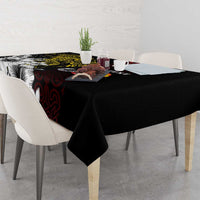 Personalized Papua New Guinea 50th Independence Anniversary Tablecloth Oro Tapa Mix Plumeria