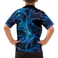 New Zealand Maori Matariki Family Matching Short Sleeve Bodycon Dress and Hawaiian Shirt Galaxy Kowhaiwhai LT7 - Polynesian Pride
