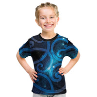 New Zealand Maori Matariki Kid T Shirt Galaxy Kowhaiwhai
