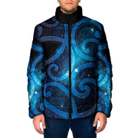 New Zealand Maori Matariki Padded Jacket Galaxy Kowhaiwhai