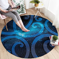 New Zealand Maori Matariki Round Carpet Galaxy Kowhaiwhai