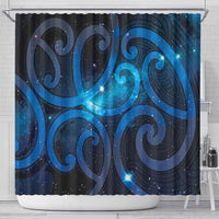 New Zealand Maori Matariki Shower Curtain Galaxy Kowhaiwhai