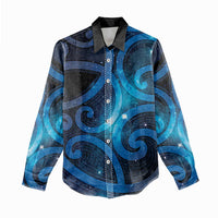 New Zealand Maori Matariki Women Casual Shirt Galaxy Kowhaiwhai LT7 - Polynesian Pride