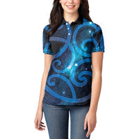 New Zealand Maori Matariki Women Polo Shirt Galaxy Kowhaiwhai LT7 - Polynesian Pride