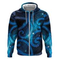New Zealand Maori Matariki Zip Hoodie Galaxy Kowhaiwhai LT7 Zip Hoodie Galaxy - Polynesian Pride