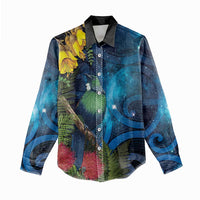 Tui Bird New Zealand Starry Sky Women Casual Shirt Maori Koru LT7 - Polynesian Pride