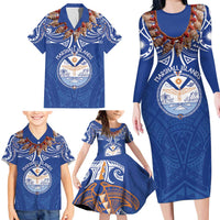 Yokwe Marshall Islands Personalized Family Matching Long Sleeve Bodycon Dress and Hawaiian Shirt Jemenei Day - Seashell Necklace LT7 - Polynesian Pride