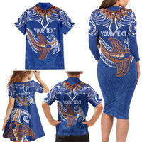 Yokwe Marshall Islands Personalized Family Matching Long Sleeve Bodycon Dress and Hawaiian Shirt Jemenei Day - Seashell Necklace LT7 - Polynesian Pride