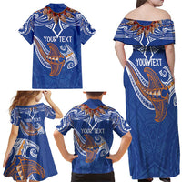 Yokwe Marshall Islands Personalized Family Matching Off Shoulder Maxi Dress and Hawaiian Shirt Jemenei Day - Seashell Necklace LT7 - Polynesian Pride