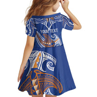 Yokwe Marshall Islands Personalized Kid Short Sleeve Dress Jemenei Day - Seashell Necklace