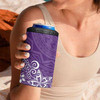 Hawaii 4 in 1 Can Cooler Tumbler Plumeria Purple Curves