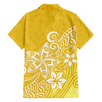 Hawaii Family Matching Outfits Polynesia Summer Maxi Dress And Shirt Family Set Clothes Plumeria Yellow Curves LT7 - Polynesian Pride