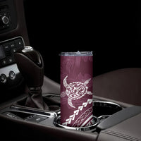 Polynesian Pride Skinny Tumbler Turtle Hibiscus Luxury Style - Champagne