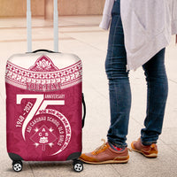 Personalised Fiji Adi Cakobau School Luggage Cover ACS Old Girls Lotus Mix Masi LT7 Crimson - Polynesian Pride