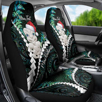 New Zealand Personalised Car Seat Cover Meri Kirihimete Kowhaiwhai Mix Paua Shell - Emerald LT7 - Polynesian Pride