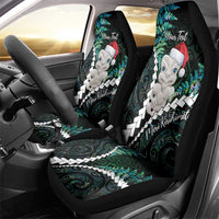 New Zealand Personalised Car Seat Cover Meri Kirihimete Kowhaiwhai Mix Paua Shell - Emerald LT7 - Polynesian Pride