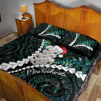 New Zealand Personalised Quilt Bed Set Meri Kirihimete Kowhaiwhai Mix Paua Shell - Emerald LT7 - Polynesian Pride