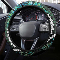 New Zealand Steering Wheel Cover Meri Kirihimete Kowhaiwhai Mix Paua Shell - Emerald LT7 - Polynesian Pride