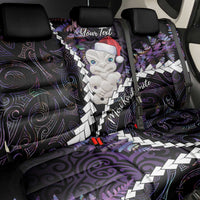 New Zealand Personalised Back Car Seat Cover Meri Kirihimete Kowhaiwhai Mix Paua Shell - Amethys LT7 - Polynesian Pride
