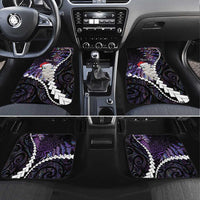 New Zealand Personalised Car Mats Meri Kirihimete Kowhaiwhai Mix Paua Shell - Amethys LT7 Set 4pcs Purple - Polynesian Pride