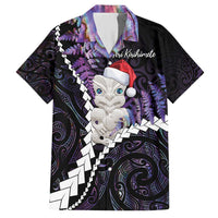 New Zealand Personalised Hawaiian Shirt Meri Kirihimete Kowhaiwhai Mix Paua Shell - Amethys LT7 Purple - Polynesian Pride