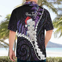 New Zealand Personalised Hawaiian Shirt Meri Kirihimete Kowhaiwhai Mix Paua Shell - Amethys LT7 - Polynesian Pride
