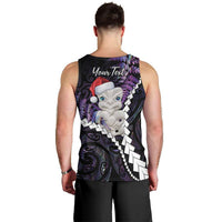 New Zealand Personalised Men Tank Top Meri Kirihimete Kowhaiwhai Mix Paua Shell - Amethys LT7 - Polynesian Pride