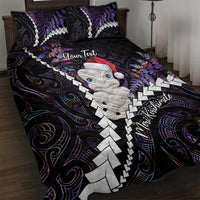 New Zealand Personalised Quilt Bed Set Meri Kirihimete Kowhaiwhai Mix Paua Shell - Amethys LT7 Purple - Polynesian Pride