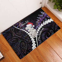 New Zealand Personalised Rubber Doormat Meri Kirihimete Kowhaiwhai Mix Paua Shell - Amethys LT7 - Polynesian Pride