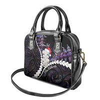 New Zealand Personalised Shoulder Handbag Meri Kirihimete Kowhaiwhai Mix Paua Shell - Amethys LT7 - Polynesian Pride