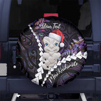 New Zealand Personalised Spare Tire Cover Meri Kirihimete Kowhaiwhai Mix Paua Shell - Amethys LT7 - Polynesian Pride
