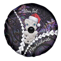 New Zealand Personalised Spare Tire Cover Meri Kirihimete Kowhaiwhai Mix Paua Shell - Amethys LT7 - Polynesian Pride