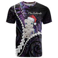 New Zealand Personalised T Shirt Meri Kirihimete Kowhaiwhai Mix Paua Shell - Amethys LT7 Purple - Polynesian Pride