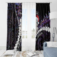 New Zealand Personalised Window Curtain Meri Kirihimete Kowhaiwhai Mix Paua Shell - Amethys LT7 - Polynesian Pride