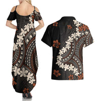 Bula Fiji Women's Day Couples Matching Summer Maxi Dress and Hawaiian Shirt Classic Masi Tapa LT7 - Polynesian Pride
