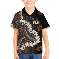 Bula Fiji Women's Day Family Matching Long Sleeve Bodycon Dress and Hawaiian Shirt Classic Masi Tapa LT7 Son's Shirt Brown - Polynesian Pride