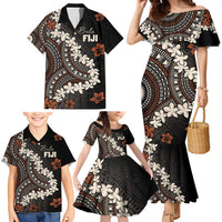 Bula Fiji Women's Day Family Matching Mermaid Dress and Hawaiian Shirt Classic Masi Tapa LT7 - Polynesian Pride