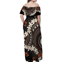Bula Fiji Women's Day Family Matching Off Shoulder Maxi Dress and Hawaiian Shirt Classic Masi Tapa LT7 - Polynesian Pride