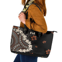 Bula Fiji Women's Day Leather Tote Bag Classic Masi Tapa