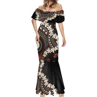 Bula Fiji Women's Day Mermaid Dress Classic Masi Tapa