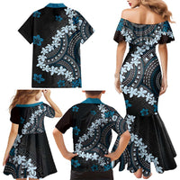Bula Fiji Women's Day Family Matching Mermaid Dress and Hawaiian Shirt Indigo Masi Tapa LT7 - Polynesian Pride